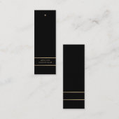 Moderne & schmale, schwarze & goldene Geschenketik Mini Visitenkarte (Vorne/Hinten)