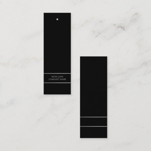 Moderne & schmale, schwarze & silberne Geschenketi Mini Visitenkarte (Vorne/Hinten)