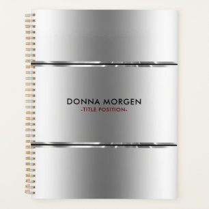 Moderne, schmale Silber- und schwarze Streifen Planer