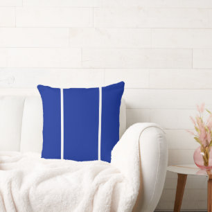 Moderne schmale weiße Streifen Royal Blue Hintergr Kissen