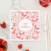 Moderne Schmetterlinge Aquarellfarbe Rosa Serviette (Beispiel)