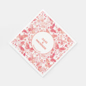 Moderne Schmetterlinge Aquarellfarbe Rosa Serviette (Ecke)