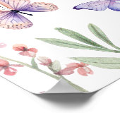 Moderne Schmetterlinge Babydusche Begrüßungszeiche Poster (Ecke)