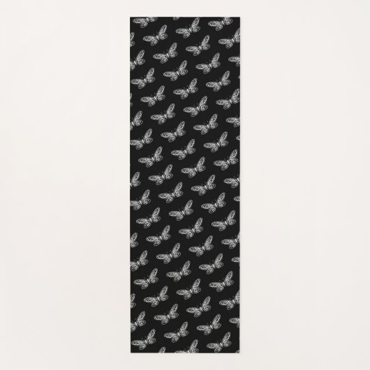 Moderne Schmetterlinge Black Yoga Mat Yogamatte (Vorderseite)