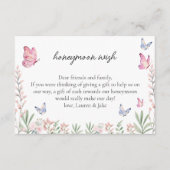 Moderne Schmetterlinge Brautparty Honeymoon Wish Begleitkarte (Vorderseite)