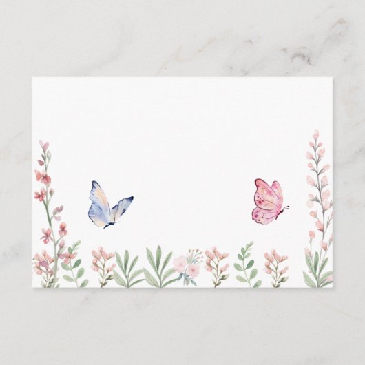 Moderne Schmetterlinge Brautparty Honeymoon Wish Begleitkarte (Rückseite)