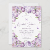 Moderne Schmetterlinge Lila Brautparty Einladung (Vorderseite)