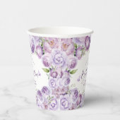 Moderne Schmetterlinge Lila florales Brautparty Pa Pappbecher (Rechts)