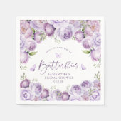 Moderne Schmetterlinge Lila florales Brautparty Serviette (Vorderseite)