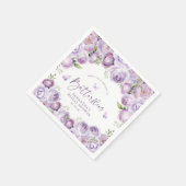Moderne Schmetterlinge Lila florales Brautparty Serviette (Ecke)