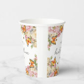 Moderne Schmetterlinge Pink Peonies Brautparty Pappbecher (Rechts)