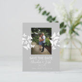 Moderne Schmetterlinge Save the Date Foto Postkart Postkarte (Stehend Vorderseite)