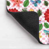 Moderne Schmetterlings-Blumen im Frühlingsgarten Mousepad (Ecke)