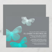 Moderne Schmetterlings-Brautparty-Einladungen Einladung (Vorne/Hinten)