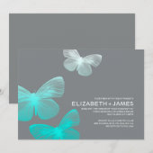 Moderne Schmetterlings-Hochzeits-Einladungen Einladung (Vorne/Hinten)