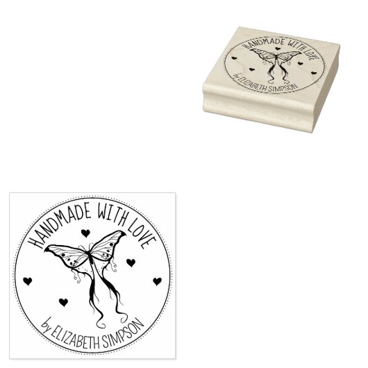 Moderne Schmetterlingshandgefertigt mit Liebe Gummistempel (Stempel)