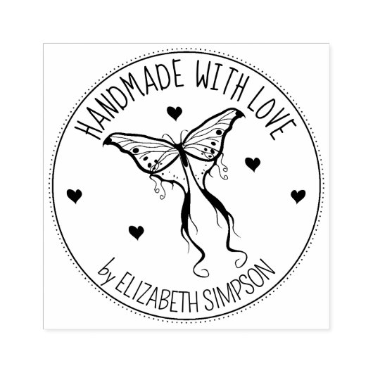 Moderne Schmetterlingshandgefertigt mit Liebe Gummistempel (Prägung)