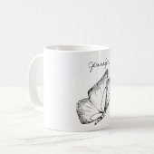 Moderne Schmetterlingsillustration Monogramm Kaffeetasse (Vorderseite Links)