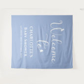 Moderne Schmetterlingskalligrafie Babydusche Hinte Wandteppich (Vorderseite (Horizontal))