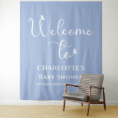 Moderne Schmetterlingskalligrafie Babydusche Hinte Wandteppich (Beispiel)