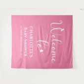 Moderne Schmetterlingskalligrafie Babydusche Hinte Wandteppich (Vorderseite (Horizontal))