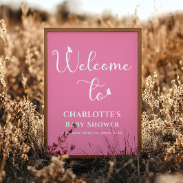 Moderne Schmetterlingskalligrafie Babydusche Willk Poster