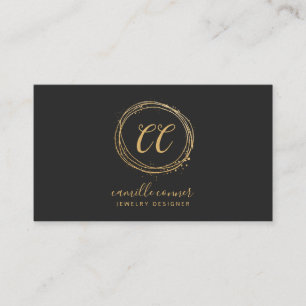 Moderne Schmuckdesigner Imitate Gold Foil Black Visitenkarte