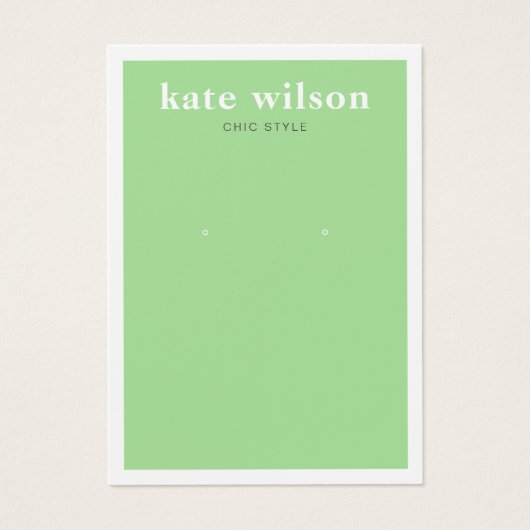 Moderne Schmuckkarte mit grünen Ohren (Vorderseite)