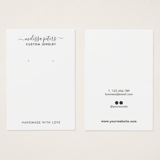 Moderne Schmuckschmuckkarte mit Earring Display (Vorne & Hinten)