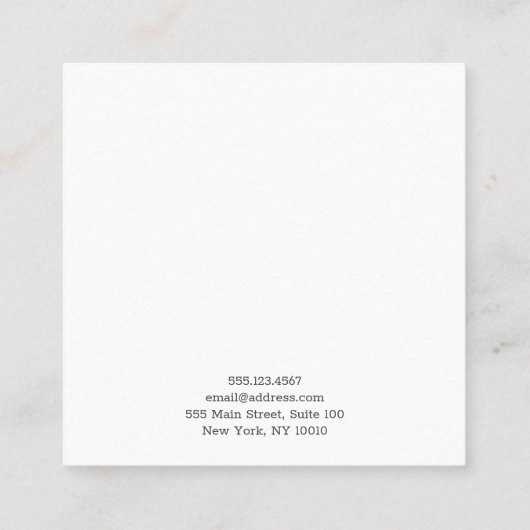 Moderne Schmuckstute Earring Display Quadratische Visitenkarte (Rückseite)