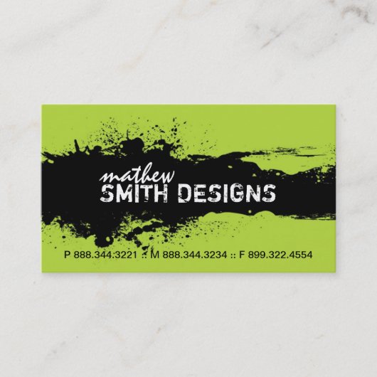 Moderne Schmutz-Visitenkarte Visitenkarte (Vorderseite)