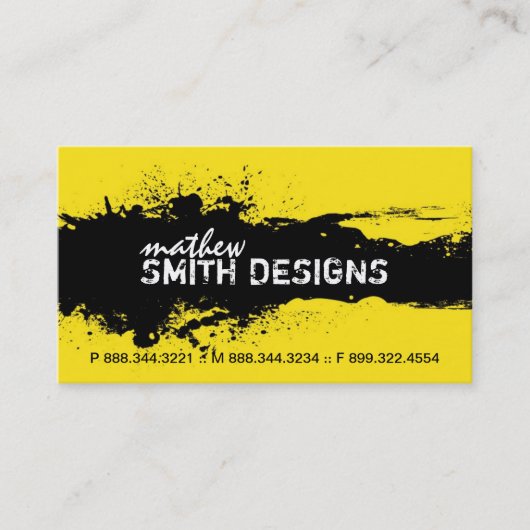 Moderne Schmutz-Visitenkarte Visitenkarte (Vorderseite)