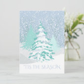 Moderne SchneebaumverÄNDERUNG FARBE Weihnachten Einladung (Stehend Vorderseite)