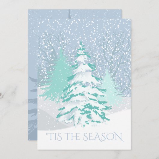 Moderne SchneebaumverÄNDERUNG FARBE Weihnachten Einladung (Vorne/Hinten)