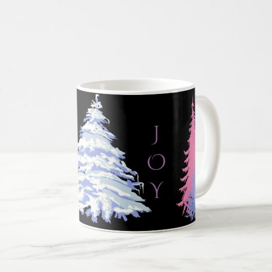 Moderne SchneebaumverÄNDERUNG FARBE Weihnachten Kaffeetasse (VorderseiteRechts)