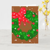 Moderne schneebedeckte Girlande und Schleife Karte (Gelbe Blume)