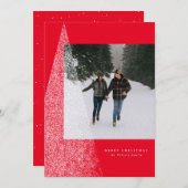 Moderne, schneebedeckte Weihnachtsbaumkarte Feiertagskarte (Vorne/Hinten)