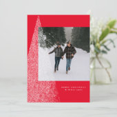 Moderne, schneebedeckte Weihnachtsbaumkarte Feiertagskarte (Stehend Vorderseite)