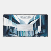 Moderne schneebedeckte Winterlandschaft Schreibtischunterlage (Tastatur & Maus)