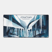 Moderne schneebedeckte Winterlandschaft Schreibtischunterlage (Vorderseite)