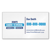 Moderne schneeentfernende magnetische Visitenkarte (Vorderseite)