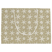 Moderne Schneeflocke-Geschenktasche Große Geschenktüte (Rückseite)