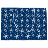 Moderne Schneeflocke-Geschenktasche Große Geschenktüte (Rückseite)