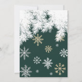 Moderne Schneeflocke im Winter Weihnachts-Hochzeit Einladung (Rückseite)