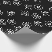 Moderne Schneeflocken aus dem Mittelalter Geschenkpapier (Ecke)