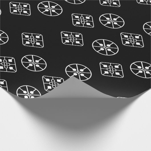 Moderne Schneeflocken aus dem Mittelalter Geschenkpapier (Ecke)