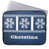 Moderne Schneeflocken Electronics Sleeve, blau Laptopschutzhülle (Vorderseite)