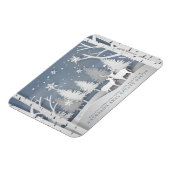 Moderne Schneeflocken | Feierliche Grüße Magnet (Linke Seite)