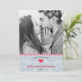 Moderne Schneeflocken Foto Feiertagskarte (Stehend Vorderseite)