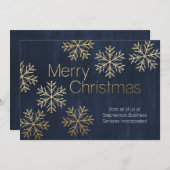 Moderne Schneeflocken Frohe Weihnachtsgeschäfte Feiertagskarte (Vorne/Hinten)